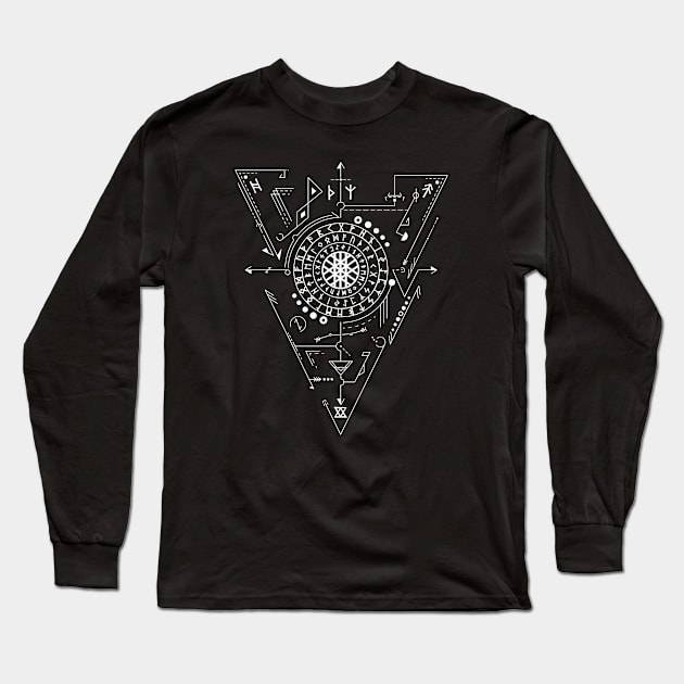 Web of Wyrd | Norse Pagan Symbol Long Sleeve T-Shirt by CelestialStudio